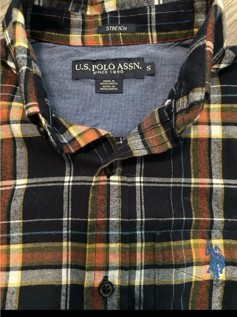 U.S. Polo Assn. Navy Multi-Color Plaid Button-Down Shirt